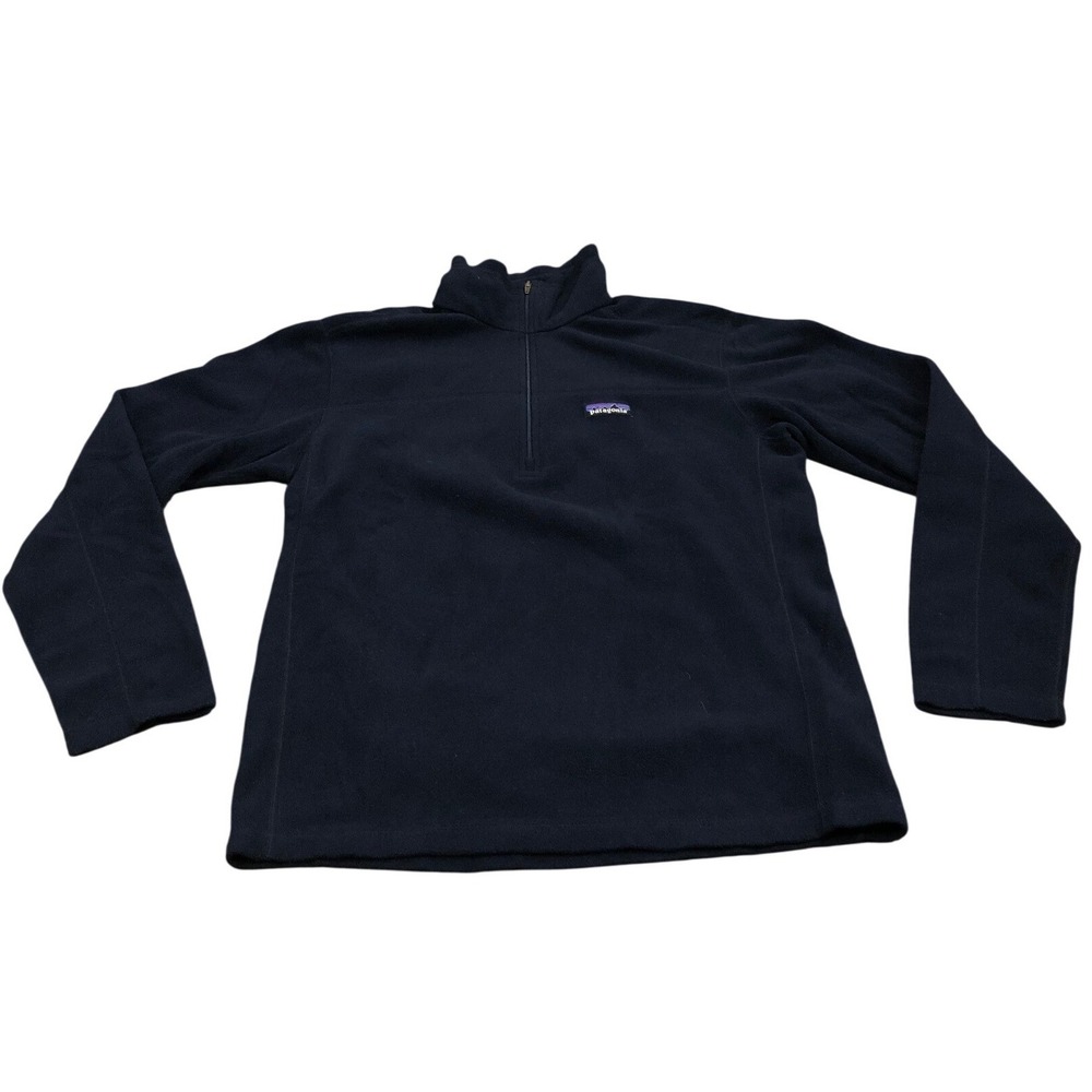 Patagonia Micro D Pullover Mens S Navy Blue 1/4 Zip Fleece 26175